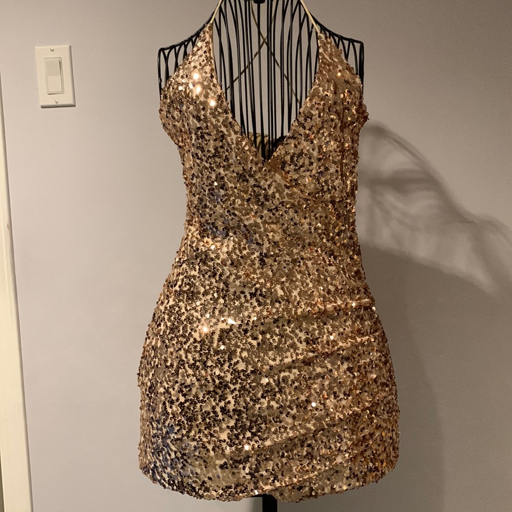 Rose gold cocktail dress